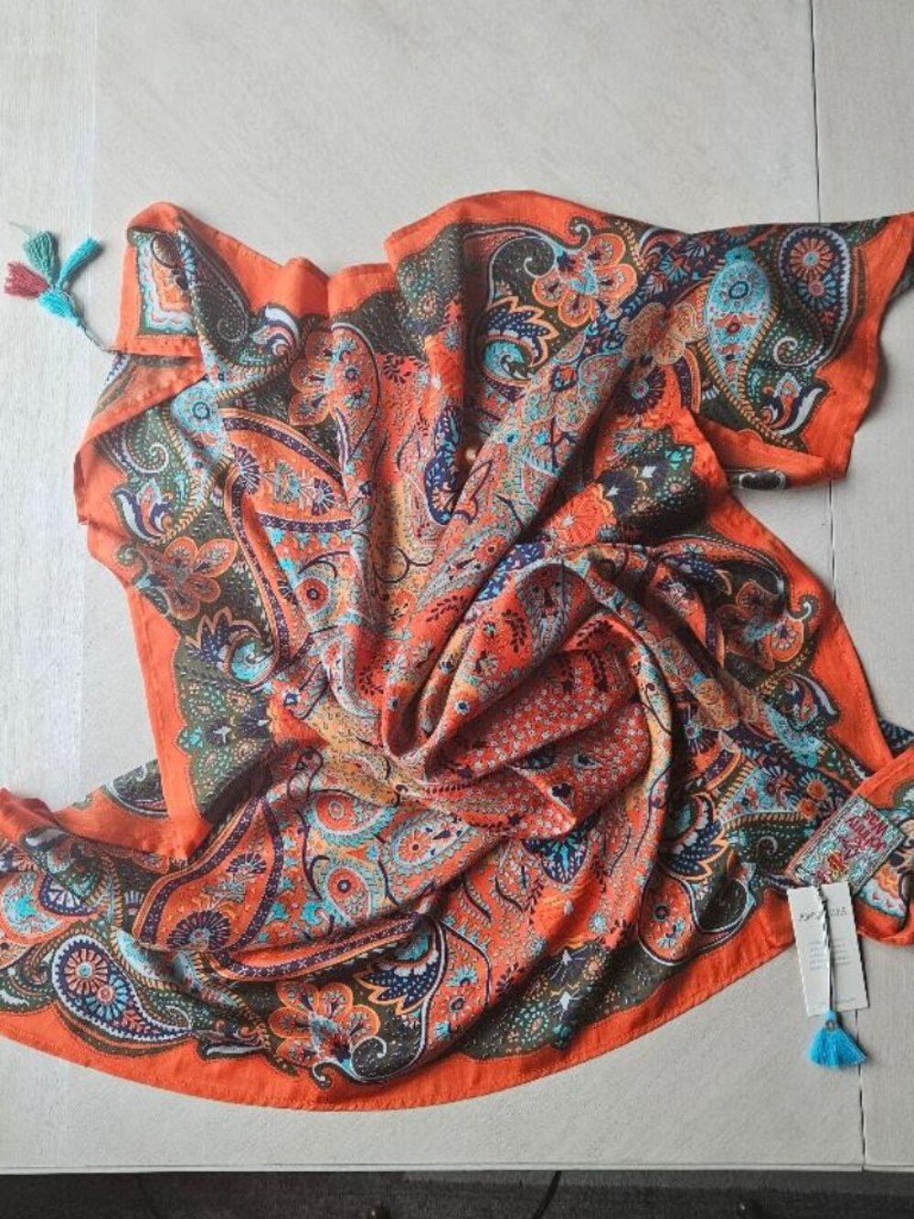 Johnny Was Silk Scarf New - Picture 2 of 11
